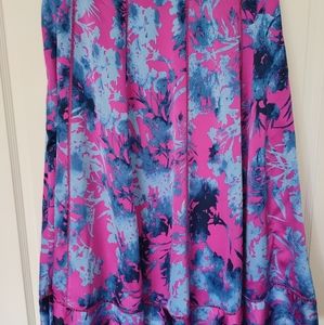 Banana Republic blue and pink floral knee length skirt